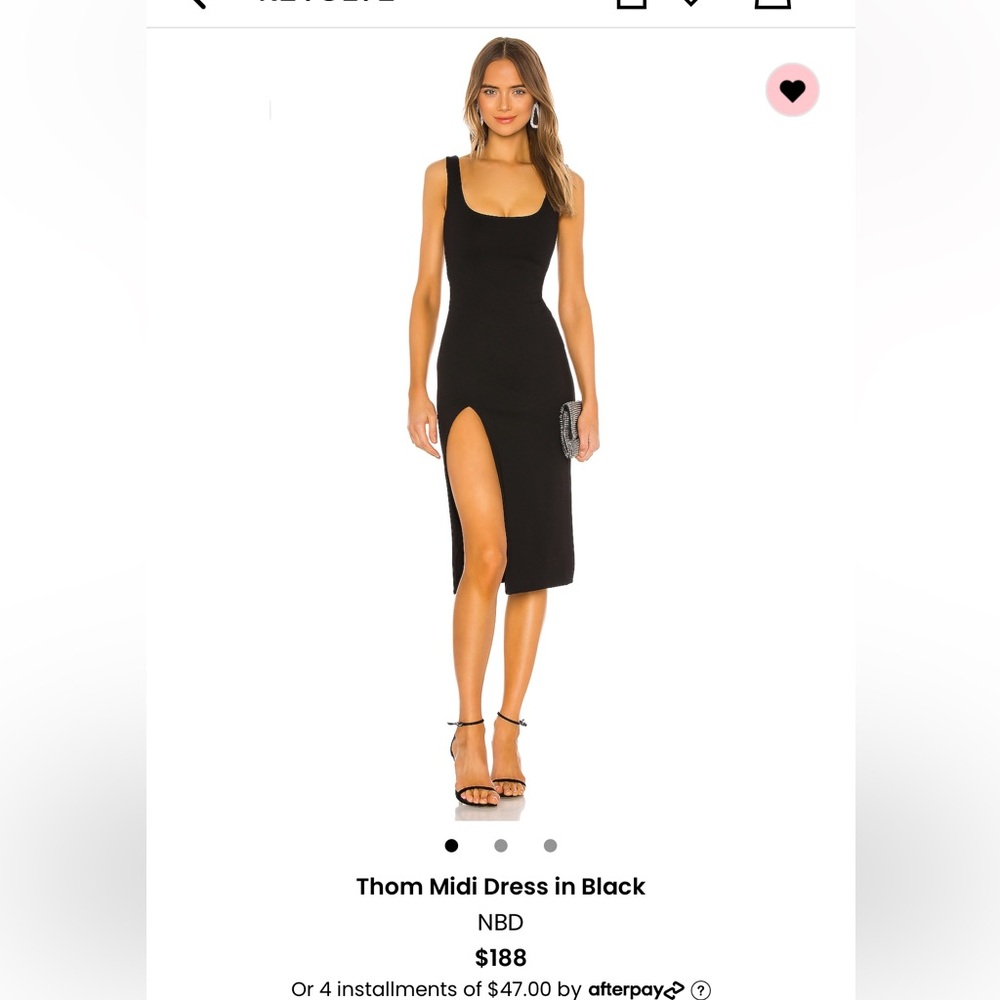 NBD Thom Midi Dress in Black Size Small